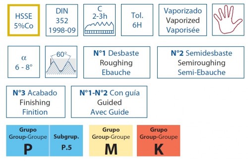 RUČNÍ ZÁVITNÍKY V SADĚ HSSE 5%Co NA NEREZ "METRICKÉ" DIN352 - 6H RUČNÍ ZÁVITNÍKY V SADĚ HSSE 5%Co NA NEREZ "METRICKÉ" DIN352 - 6H