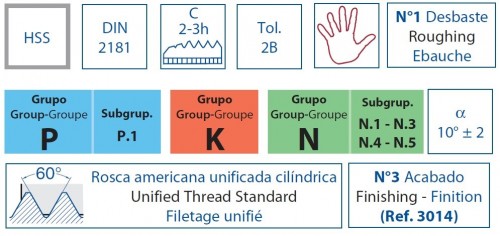 RUČNÍ ZÁVITNÍKY V SADĚ HSS "UNF-SAE 60°" DIN2181 - 2B RUČNÍ ZÁVITNÍKY V SADĚ HSS "UNF-SAE 60°" DIN2181 - 2B