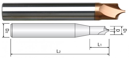 Rádiusové-čtvrťové 2-břité tvrdokovové frézy HRc50 Rádiusové-čtvrťové 2-břité tvrdokovové frézy HRc50