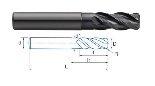 Rádiusové frézy do 48-70 HRc