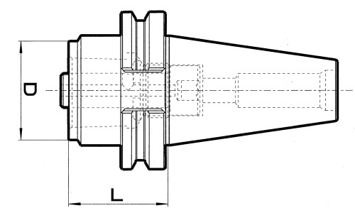 Redukce z BSK40 DUAL CONTACT DIN69871 na POLYGONÁLNÍ STOPKU PSC ISO26623