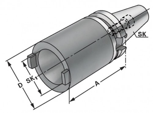 Redukce z BT JIS B 6339 (MAS403BT) na SK DIN69871/BT JIS B 6339 (MAS403BT)/ISO DIN2080