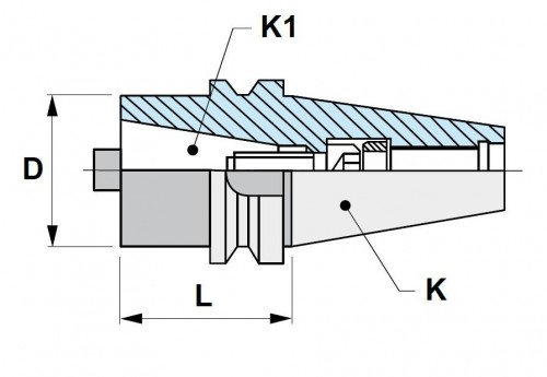 Redukce z BT JIS B 6339 (MAS403BT) na SK DIN69871/BT JIS B 6339 (MAS403BT)