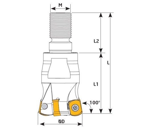 Rychloposuvové frézy se závitovým adaptérem na destičky BLMP.. s chlazením
