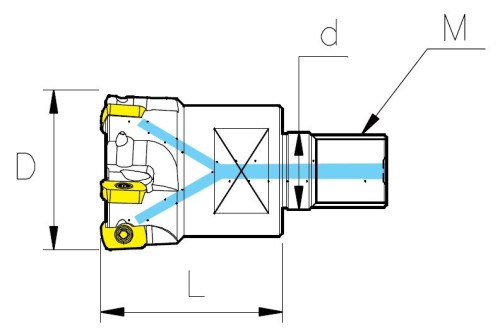 Rychloposuvové frézy se závitovým adaptérem na destičky EPNW.. s chlazením