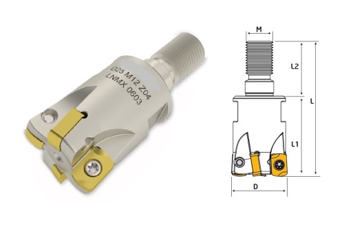 Rychloposuvové frézy se závitovým adaptérem na destičky LNMX06..