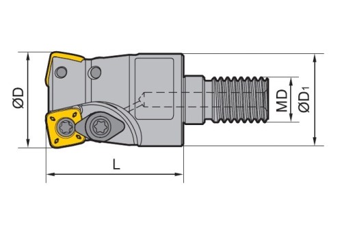 Rychloposuvové frézy se závitovým adaptérem na destičky SDMT.. s chlazením