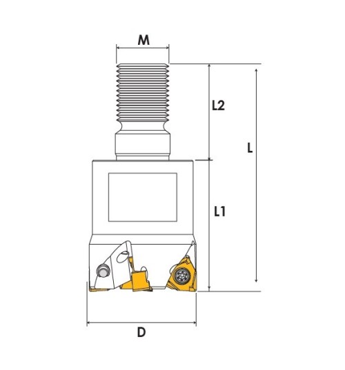 Rychloposuvové frézy se závitovým adaptérem na destičky XNEX.. s chlazením