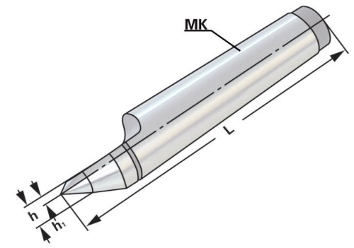 SOUSTRUŽNICKÉ OTOČNÉ HROTY-S TVRDOKOVOVOU KARBIDOVOU POLO ŠPIČKOU DIN806HE