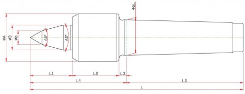 SOUSTRUŽNICKÉ OTOČNÉ HROTY-TYP D50B - 60°/30° PRODLOUŽENÉ PROVEDENÍ HROTU