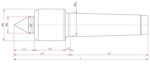 SOUSTRUŽNICKÉ OTOČNÉ HROTY-TYP D50 - 60° PROVEDENÍ