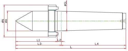 SOUSTRUŽNICKÉ OTOČNÉ HROTY-TYP LM-AN - 60° PROVEDENÍ S ODTLAČOVACÍ MATICÍ