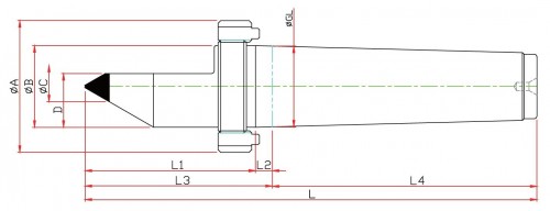 SOUSTRUŽNICKÉ OTOČNÉ HROTY-TYP LM-HCN S TVRDOKOVOVOU ŠPIČKOU A ODTLAČOVACÍ MATICÍ