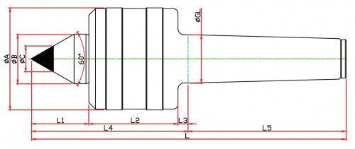 SOUSTRUŽNICKÉ OTOČNÉ HROTY-TYP NKC - 60° PROVEDENÍ S TVRDOKOVOVOU ŠPIČKOU