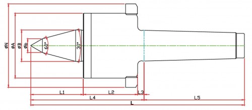SOUSTRUŽNICKÉ OTOČNÉ HROTY-TYP SMBN - 60°/30°PRODLOUŽENÉ PROVEDENÍ HROTU S ODTLAČOVACÍ MATICÍ
