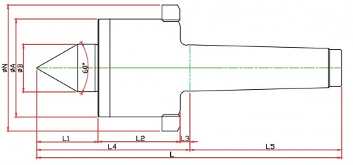 SOUSTRUŽNICKÉ OTOČNÉ HROTY-TYP SMN - 60°PROVEDENÍ S ODTLAČOVACÍ MATICÍ