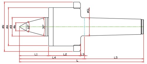 SOUSTRUŽNICKÉ OTOČNÉ HROTY-TYP SMPBN - 60°/30°PROVEDENÍ - PRODLOUŽENÉ PROVEDENÍ HROTU S ODTLAČOVACÍ MATICÍ