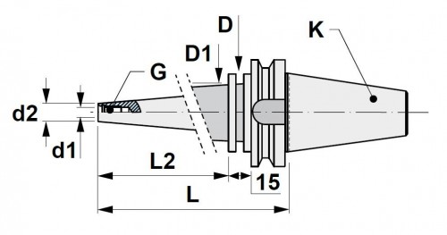 SPECIÁLNÍ ANTIVIBRAČNÍ UPÍNAČE PRO FRÉZY SE ZÁVITEM, BALANCOVÁNO 15.000 r.p.m. G-6,3