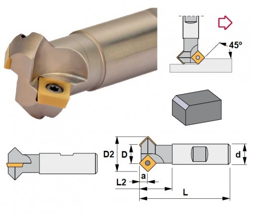SRÁŽECÍ FRÉZY - WELDON na destičky SPMT1204../SPMW1204..