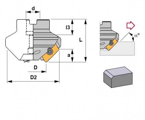SRÁŽECÍ FRÉZY 15 - 75° S CHLAZENÍM na destičky ADKT2206..