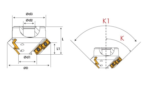 SRÁŽECÍ FRÉZY 15 - 75° na destičky APKT1604..