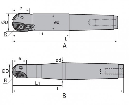 STOPKOVÉ FRÉZY NA DESTIČKY XPHT.. - PŘESNÉ KOPÍROVACÍ FRÉZY - MORSE STOPKA