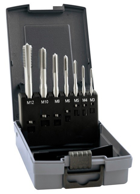 STROJNÍ ZÁVITNÍKY PRŮCHOZÍ BEZ LAMAČE HSSE 5%Co "METRICKÉ" DIN371/376 - 6H V SADĚ 7 KS