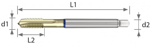 STROJNÍ ZÁVITNÍKY PRŮCHOZÍ S LAMAČEM DSC "MF" JEMNÉ STOUPÁNÍ DIN376 - 6HX VYSOCE VÝKONNÉ