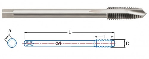 STROJNÍ ZÁVITNÍKY PRŮCHOZÍ S LAMAČEM HSSE 5%Co "METRICKÉ" DIN376 - 6H LEVÉ