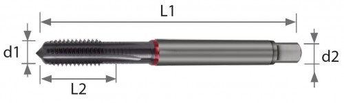 STROJNÍ ZÁVITNÍKY PRŮCHOZÍ S LAMAČEM HSSE+PM+TICN "METRICKÉ" DIN371/376 - 6HX NA OCEL HRC54 - VYSOCE VÝKONNÉ