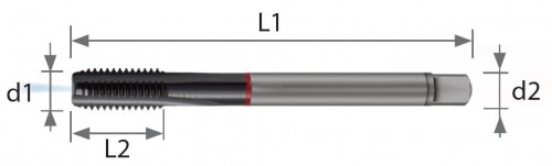 STROJNÍ ZÁVITNÍKY PRŮCHOZÍ S LAMAČEM HSSE+PM+TICN "MF" JEMNÉ STOUPÁNÍ DIN376 - 6HX VYSOCE VÝKONNÉ, S VNITŘNÍM CHLAZENÍM