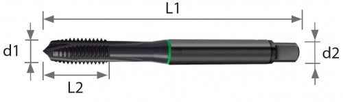 STROJNÍ ZÁVITNÍKY PRŮCHOZÍ S LAMAČEM HSSE+VAP "METRICKÉ" DIN371 - 6G UNIVERZÁLNÍ