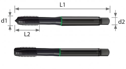 STROJNÍ ZÁVITNÍKY PRŮCHOZÍ S LAMAČEM HSSE+VAP "METRICKÉ" DIN371/376 - 6H UNIVERZÁLNÍ