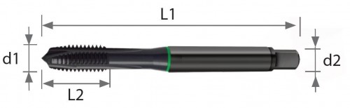 STROJNÍ ZÁVITNÍKY PRŮCHOZÍ S LAMAČEM HSSE+VAP "UNC 60°" DIN371/376 - 2B UNIVERZÁLNÍ