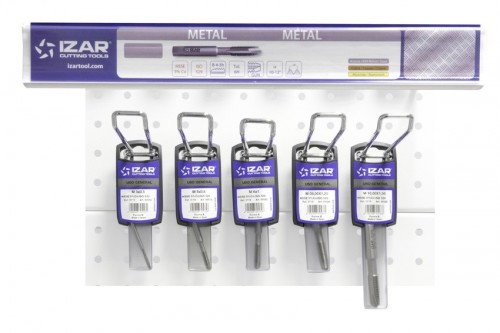 STROJNÍ ZÁVITNÍKY PRŮCHOZÍ S LAMAČEM HSS "METRICKÉ" ISO529 - 6H V SADĚ NA ZÁVĚSNÉ LIŠTĚ 33 CM