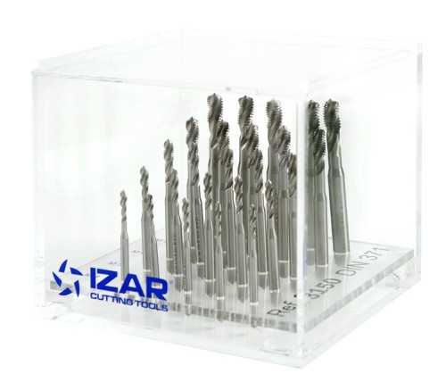 STROJNÍ ZÁVITNÍKY SLEPÉ VE ŠROUBOVICI HSSE 5%Co "METRICKÉ" DIN371 - 6H V SADĚ 25 KS