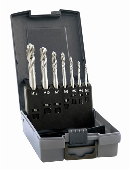 STROJNÍ ZÁVITNÍKY SLEPÉ VE ŠROUBOVICI HSSE 5%Co "METRICKÉ" DIN371/376 - 6H V SADĚ 7 KS