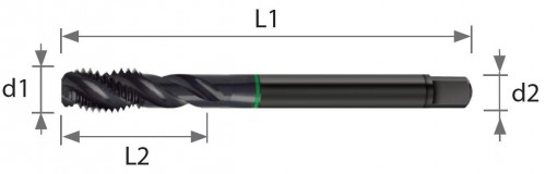 STROJNÍ ZÁVITNÍKY SLEPÉ VE ŠROUBOVICI HSSE+VAP "MF" JEMNÉ STOUPÁNÍ DIN376 - 6H UNIVERZÁLNÍ