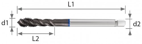 STROJNÍ ZÁVITNÍKY SLEPÉ VE ŠROUBOVICI TIALN "MF" JEMNÉ STOUPÁNÍ DIN376 - 6HX VYSOCE VÝKONNÉ