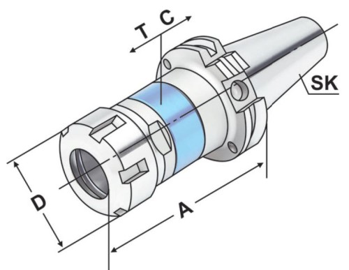 SYNCHRONNÍ ZÁVITOVACÍ UPÍNAČ PRO ER KLEŠTINY DIN6499