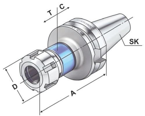 SYNCHRONNÍ ZÁVITOVACÍ UPÍNAČ PRO ER KLEŠTINY DIN6499