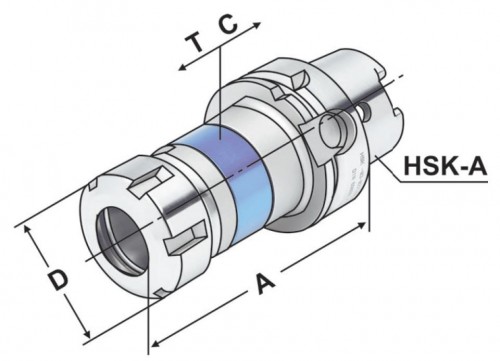 SYNCHRONNÍ ZÁVITOVACÍ UPÍNAČ PRO ER KLEŠTINY DIN6499 HSK-A