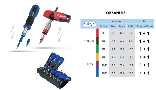 Sada pro TORX PLUS 25 mm + 50 mm modrá stanice
