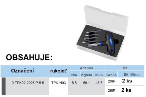Sada pro TORX PLUS 50 mm jediná sada - T-rukojeť