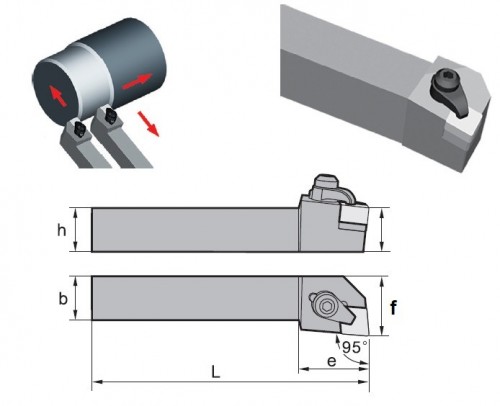 Soustružnické nože CCLNL 95° na destičky CNGN.. bez CHLAZENÍ - LEVÉ PROVEDENÍ