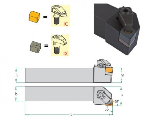 Soustružnické nože CCLNL 95° na destičky CNGN/CNGX.. bez CHLAZENÍ - LEVÉ PROVEDENÍ