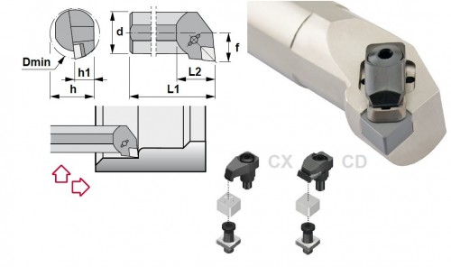 Soustružnické nože CCLNL 95° na destičky CNGN/CNGX.. bez CHLAZENÍ - LEVÉ PROVEDENÍ