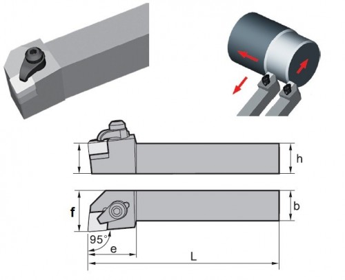 Soustružnické nože CCLNR 95° na destičky CNGN.. bez CHLAZENÍ - PRAVÉ PROVEDENÍ