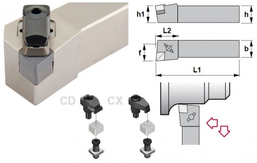 Soustružnické nože CCLNR 95° na destičky CNGN/CNGX.. bez CHLAZENÍ - PRAVÉ PROVEDENÍ