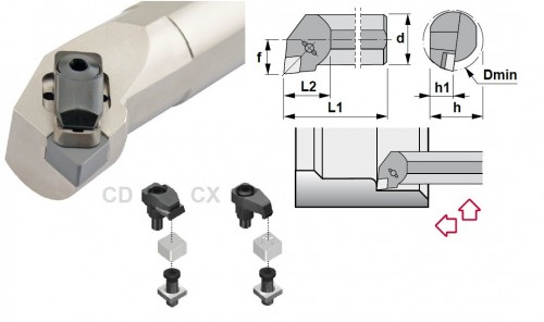 Soustružnické nože CCLNR 95° na destičky CNGN/CNGX.. bez CHLAZENÍ - PRAVÉ PROVEDENÍ